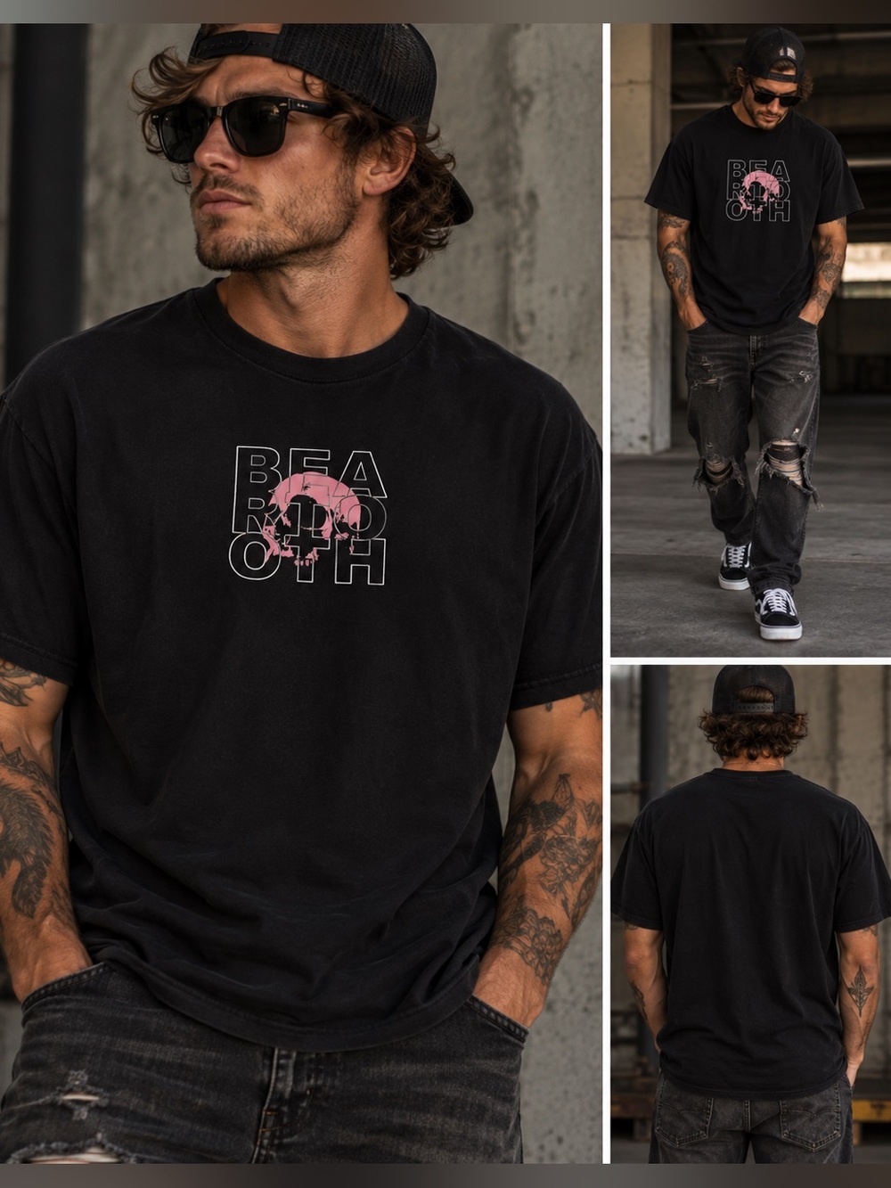 Beartooth Red Bull Records Skull Graphic Black Band T-Shirt Unisex Large